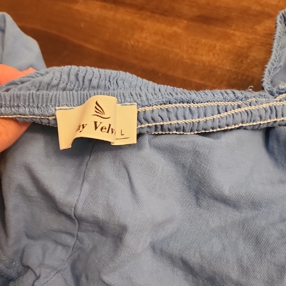 Chic Blue Puff Sleeve Dress - Picture 3 of 3